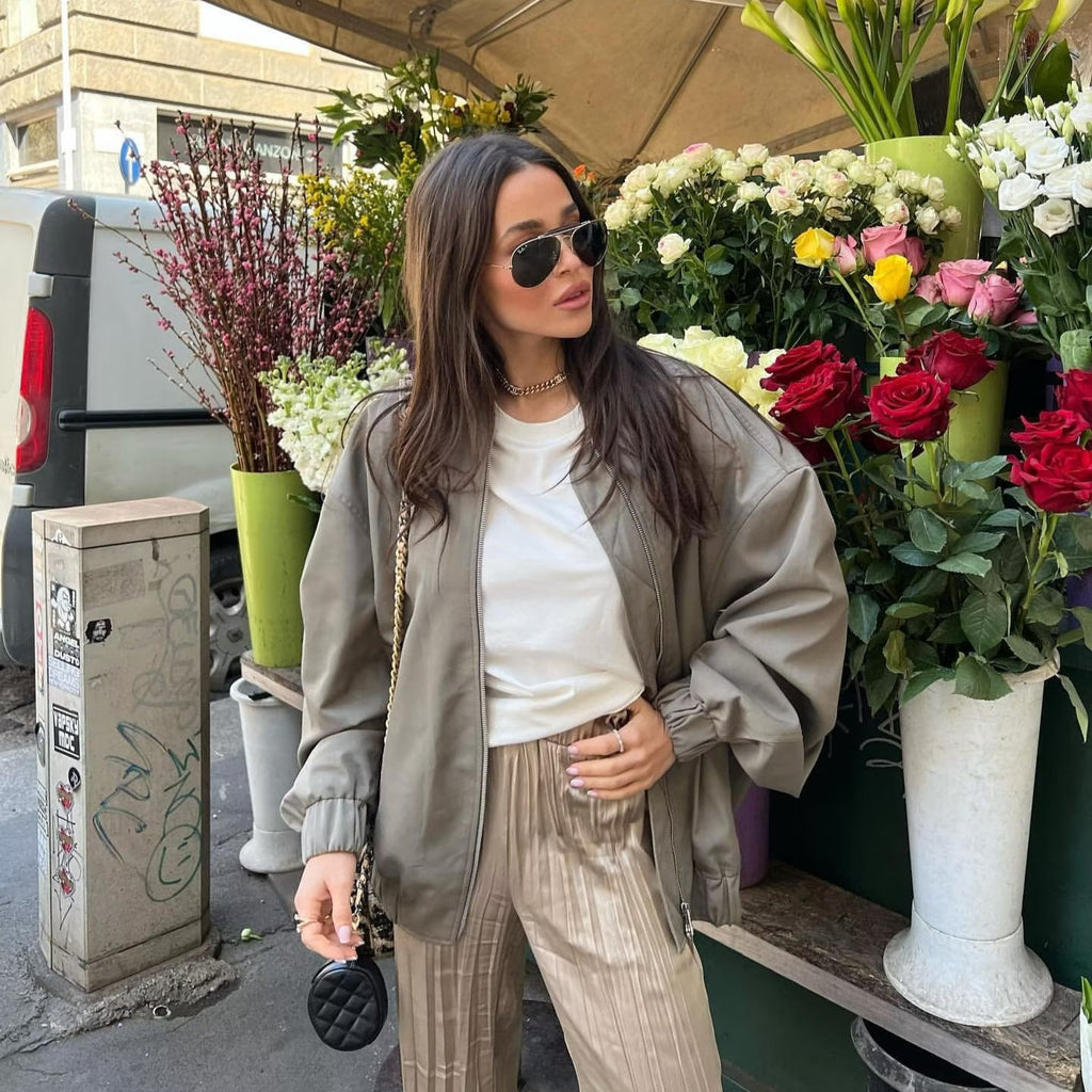 Spring and Autumn women's clothing new loose airplane jacket casual jacket top for women