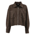 Vintage Style Loose Jacket for Women, Brown Suede Coat,Women's Clothing