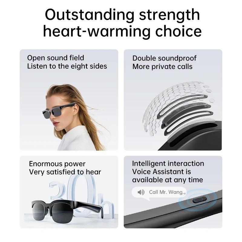 AI intelligent wireless Bluetooth 6.0 glasses listening to music making calls sports long battery life AI translation